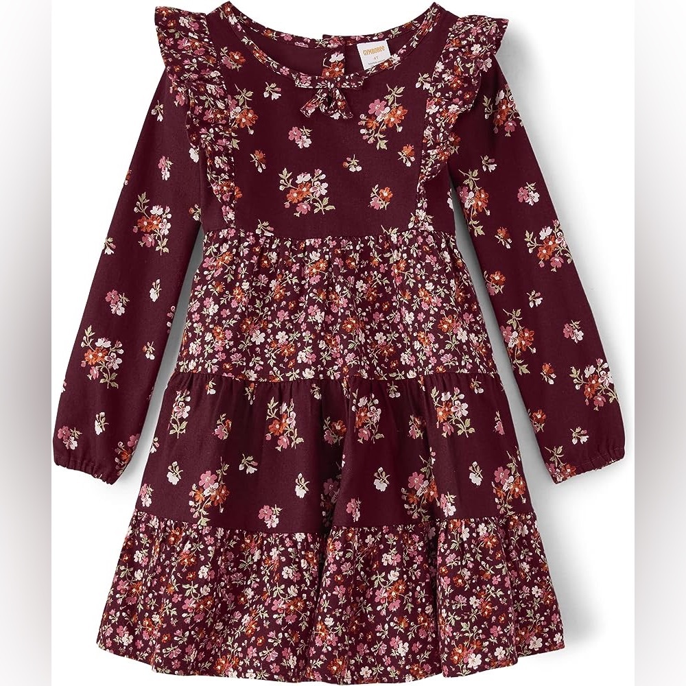 Gymboree 10 girls Long Sleeve Woven Casual Dress Western Floral Thanksgiving